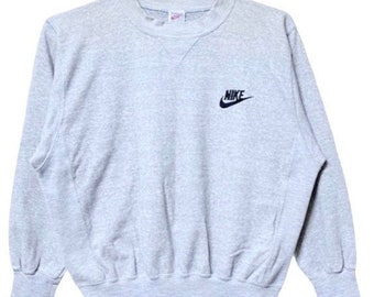 Chaqueta sudadera Nike vintage de los años 90 con logo pequeño, talla M, color gris