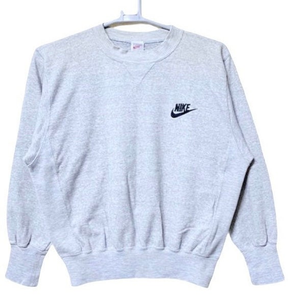 Vintage 90s Nike Small Logo Sweatshirt Jacket M Size Gray Colour 