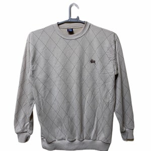 Vintage Stussy small logo Checkers sweatshirts L size