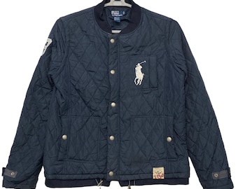 Vintage 90s Polo by Ralph Lauren Puffer zipper jacket Blue colour