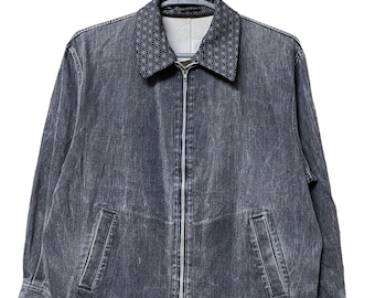 Vintage Comme Des Garcons denim zipper Stone wash men Jacket Japan GARÇONS Rei kawakubo L size