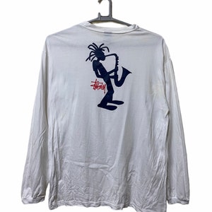 Vintage Stussy Tshirt XL size white colour long sleeve