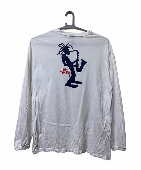 Vintage Stussy Tshirt XL Size White Colour Long Sleeve - Etsy Vintage Stussy Tshirt XL Size White Colour Long Sleeve - Etsy