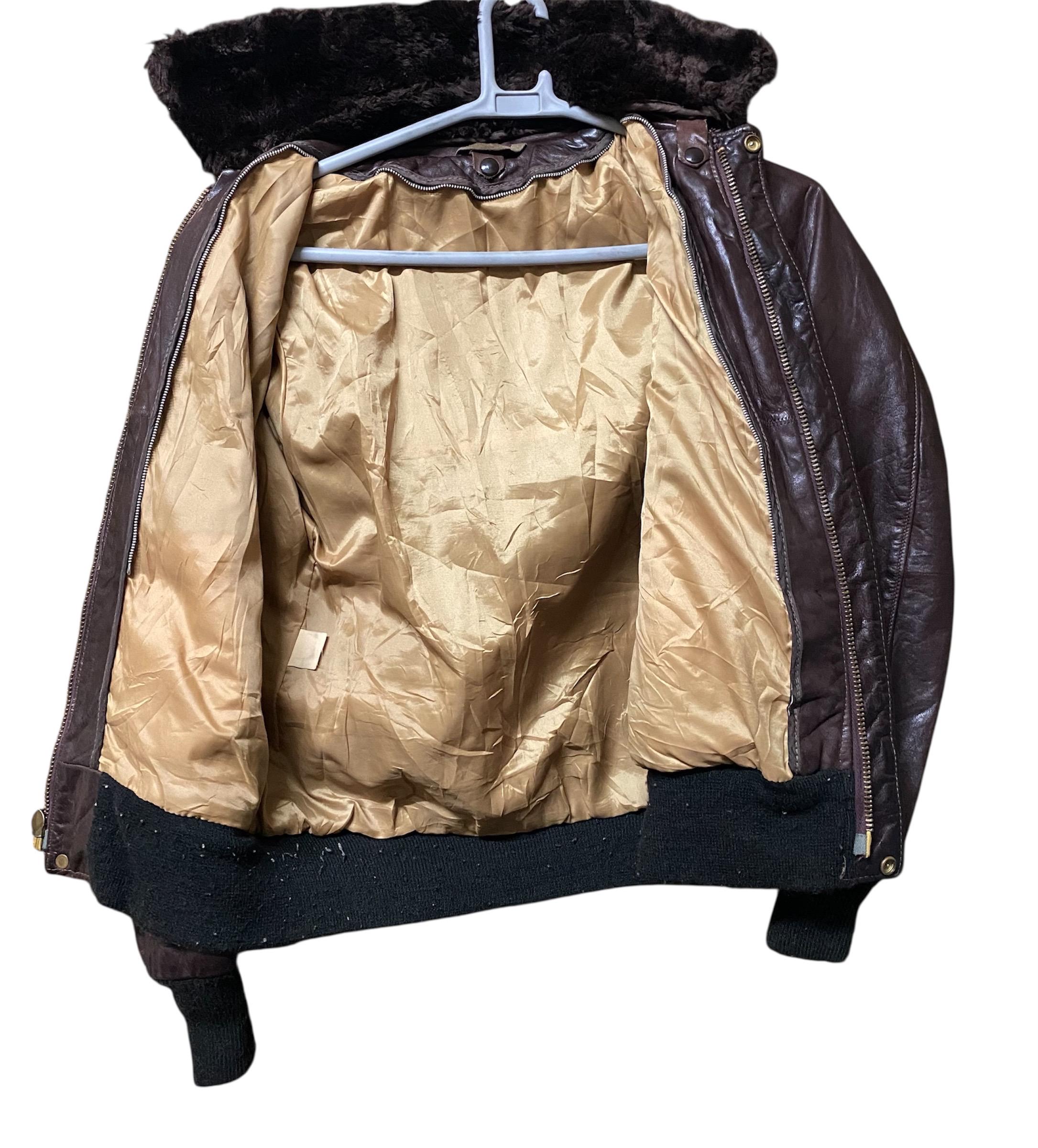 Vintage 70s Schott USN G-1 Army Leather Jacket Sportswear Flight 