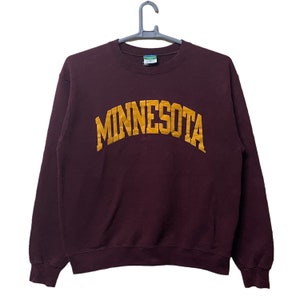 Vintage university MINNESOTA by Champion crewneck sweatshirt jumper pullover maroon colour