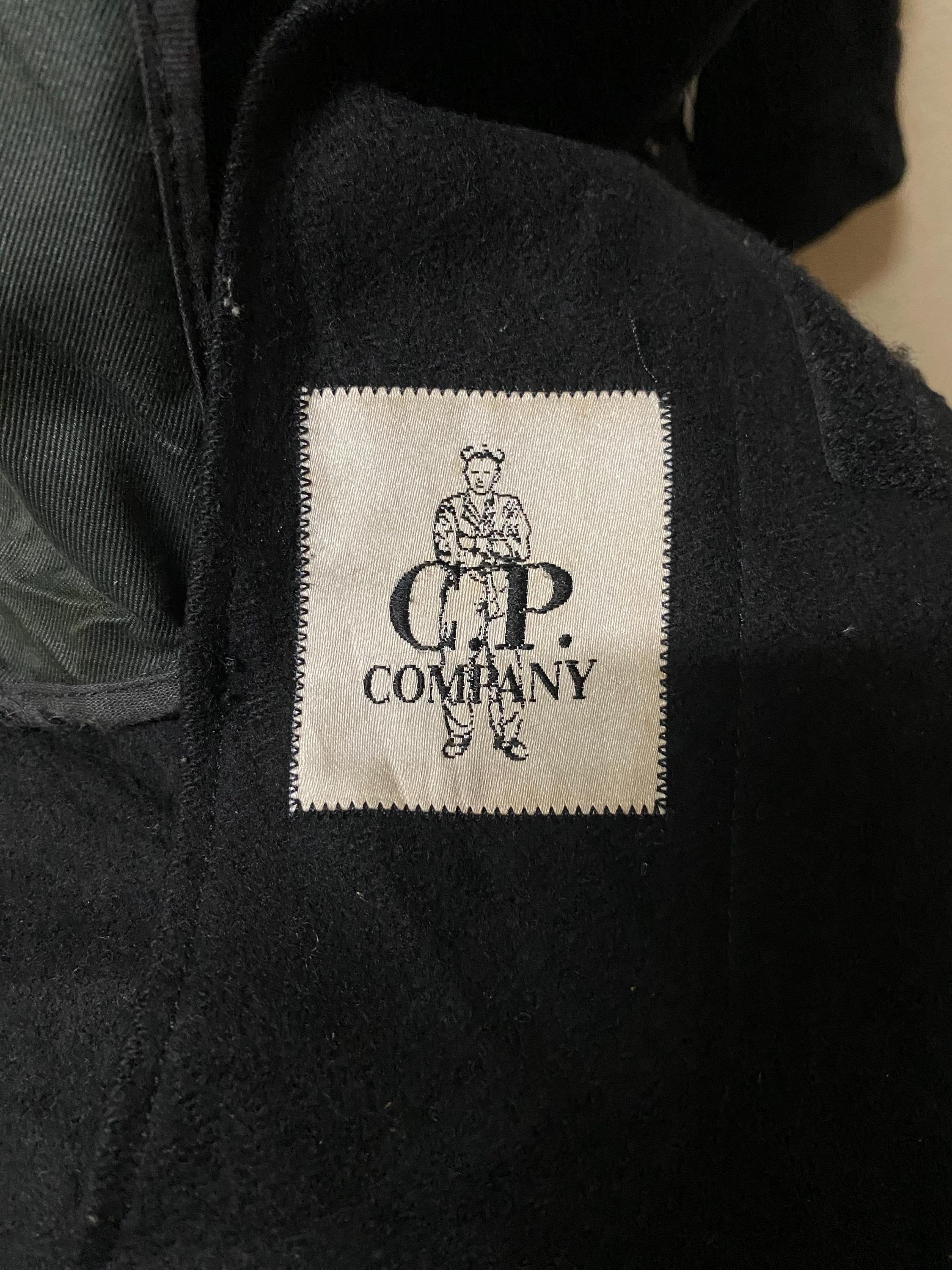 Vintage 90s CP Company Wool Hoodie Jacket Italy Made Black Colour