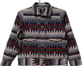 Chaqueta tipo manta Dappers tipo 2, estilo JP A1, de lana nativa, estilo azteca y navajo mexicano