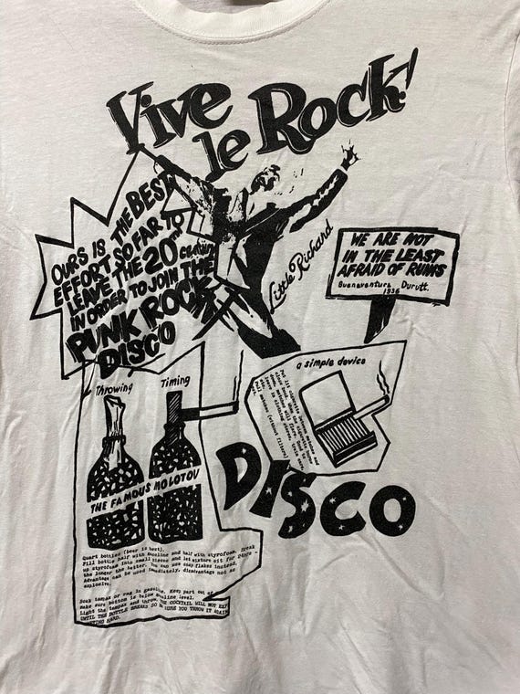 Vintage Vive Le Rock Punk T Shirt, Anarchy Chaos Seditionaries Sex