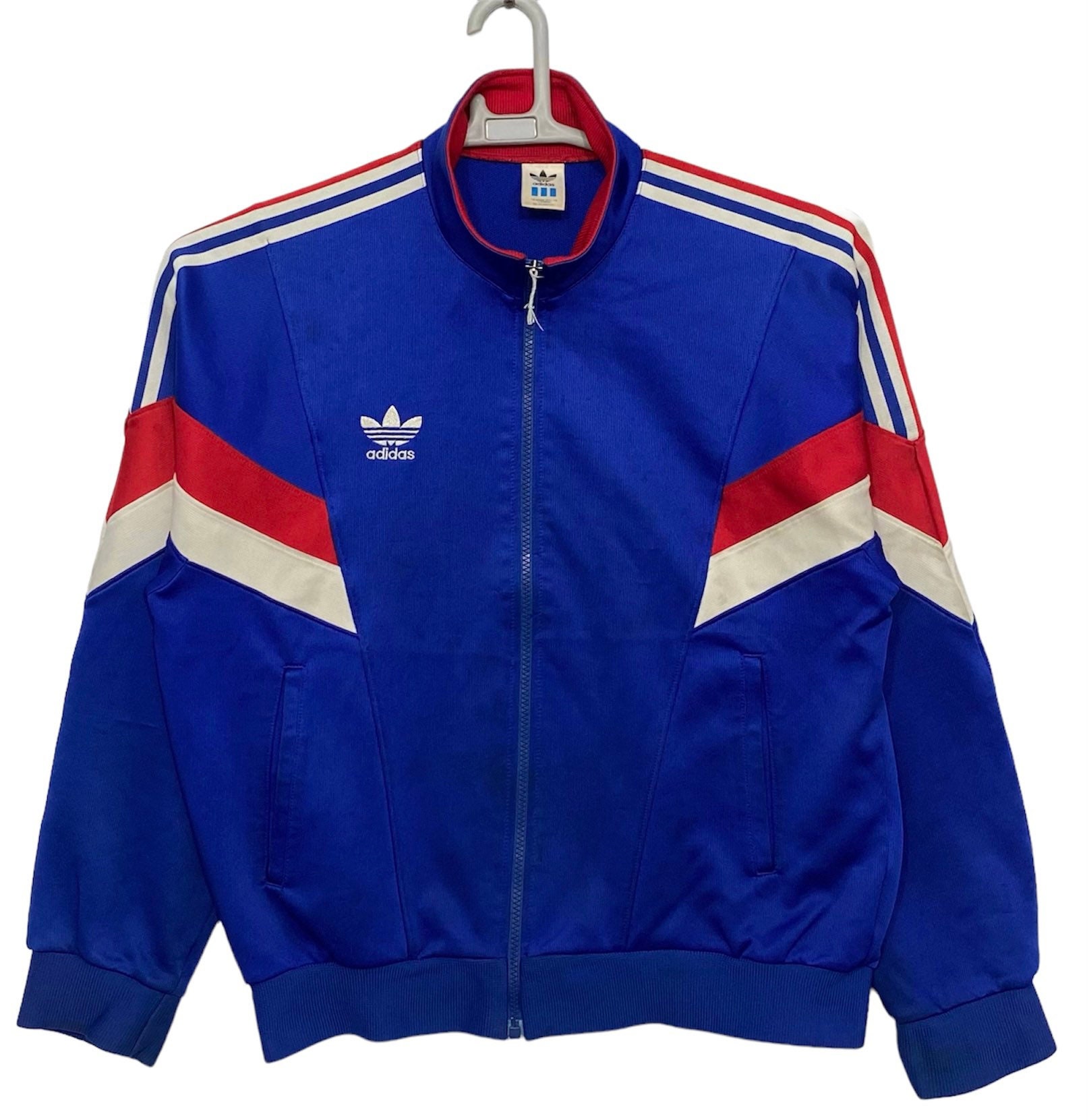 Vintage 80s Adidas track jacket made in japan blue colour M - Etsy ...