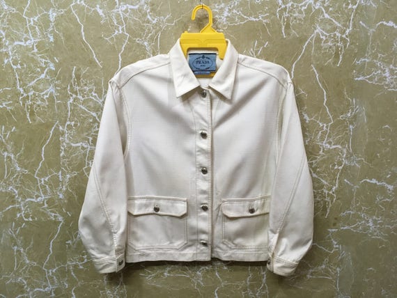 PRADA MILANO Tweed Button up Jacket Italy Size 42 Etsy Australia
