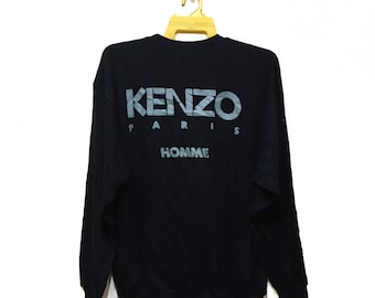 Sweat-shirt vintage des années 90 Kenzo Paris Homme veste pull grand logo couleur noire logo brodé