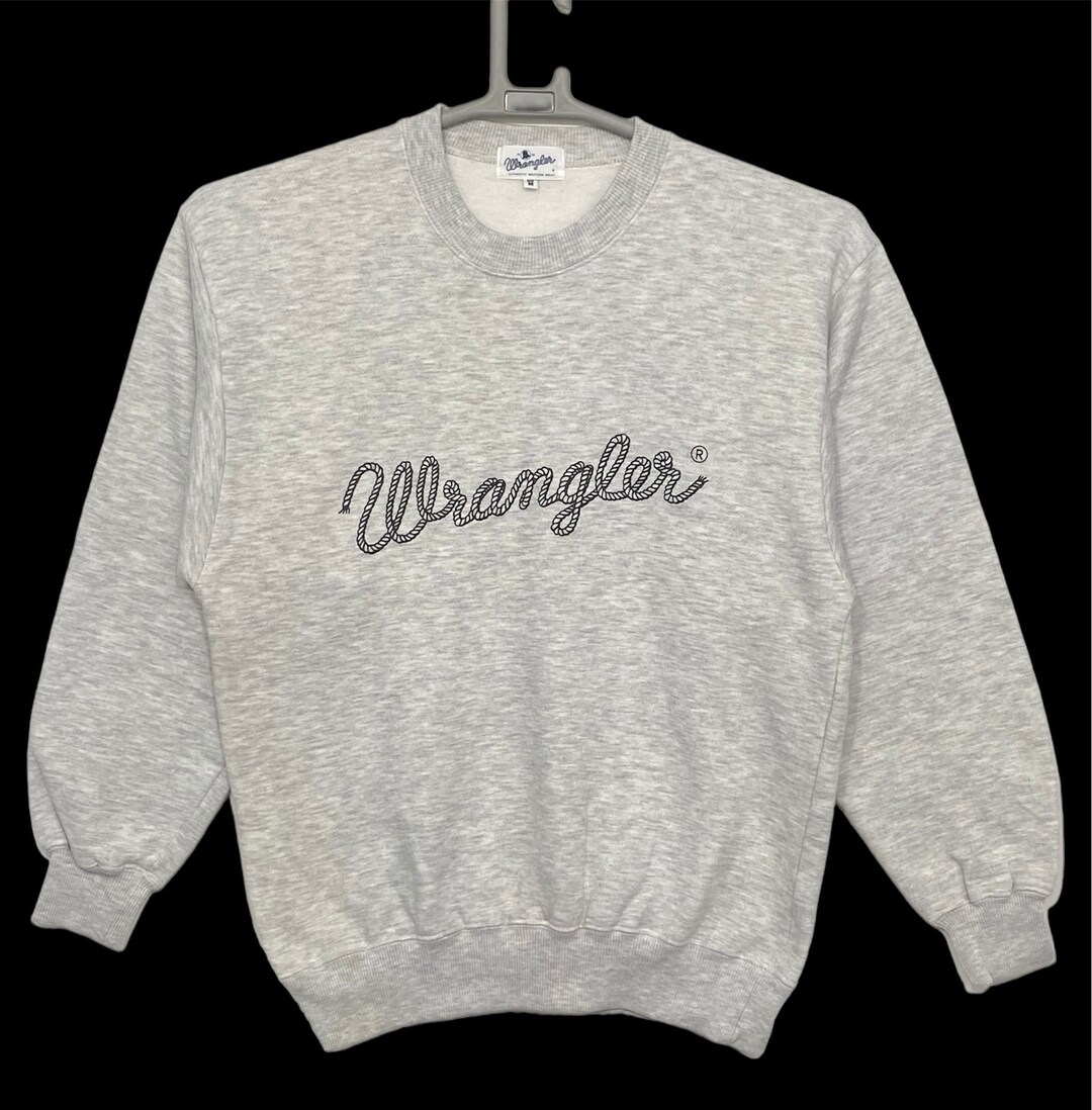 【USA-vintage】wrangler 70s70's sweat 刺繍 Vintage Wrangler Funky Bold and Colorful Black Southwest