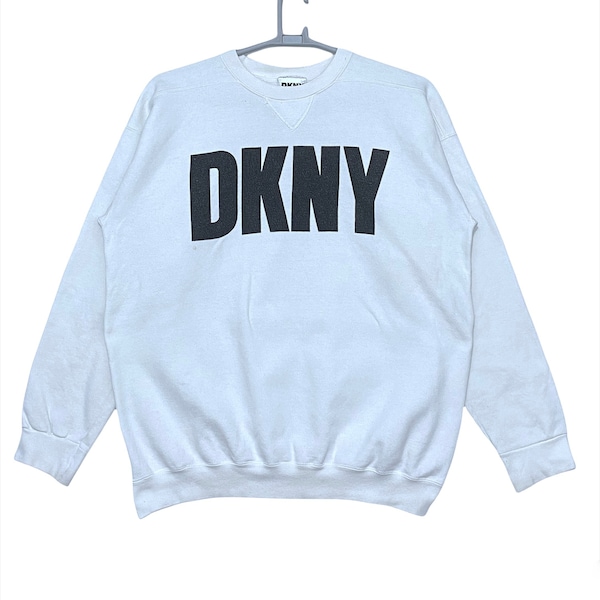 Vintage 90s DKNY Donna Karen New York Crewneck big logo  jumper pullover sweatshirt