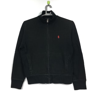 Sweat-shirt zippé Polo By Ralph Lauren des années 90, petit logo, couleur noire