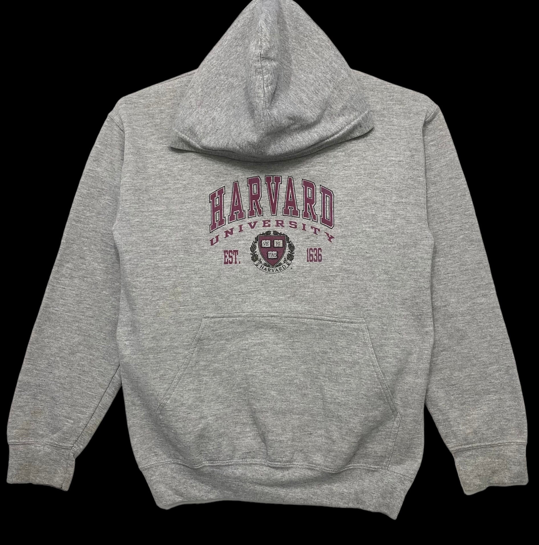 Sweat à Capuche Harvard University Logo Bicolore Est 1636 - Coupe Classique, 241g - Vêtement Universitaire Officiel
