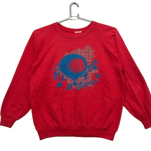 Vintage 80s ALBUQUERQUE New Mexico Hot Air Ballon sweatshirts red colour missing tag