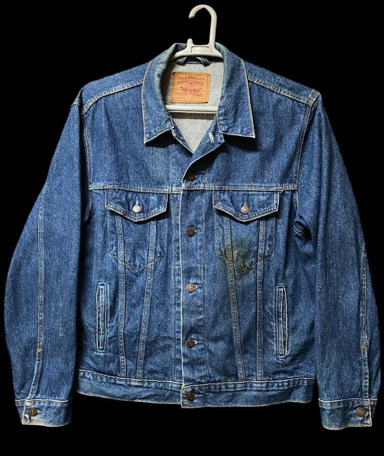 Vintage 70s Levis 506 Big E Trucker Type 3 Size 46 Jeans Jacket