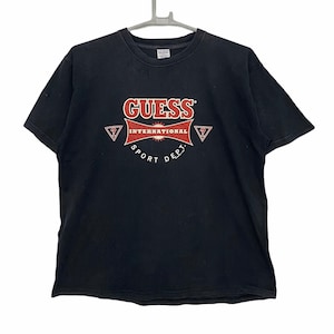 Vintage 90s Guess t shirt 1996 XL size black colour