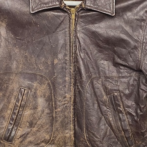 Vintage 50s Sears Oakbrook Sportswear horsehide flight bomber motorcycle leather Jacket made in usa image 4