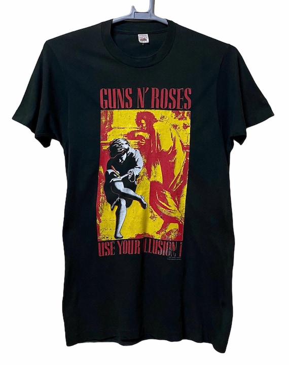【値下げ不可】古着 90s Guns N' Roses Vintage 1991 Gun N Roses Rock T Shirt Used Your Illusion Tour
