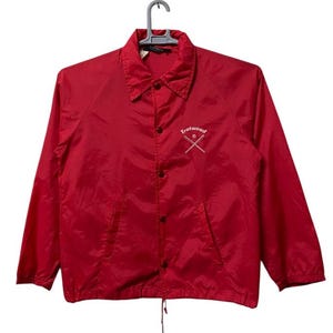 Vintage 50s,60s Champion Running man winbreaker coach button up jacket red colour small size made in usa
