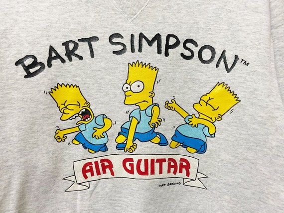 Vintage 90s the Simpsons Sweatshirt Bart Simpson Air Guitar Vintage 90s the Simpsons Sweatshirt Bart Simpson Air Guitar