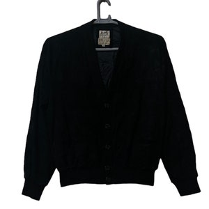 Archive Luxury Hermes Paris Lamb Skin Velvet Leather button jacket Made In Belgium size 48 black colour