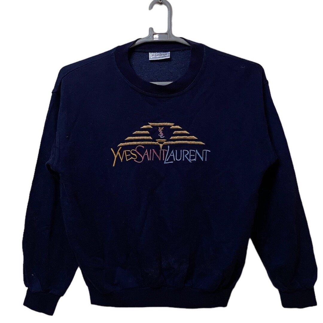 人気ランキング Logo Big Embroidery Laurent Saint Yves Vintage Sweatshirt Etsy - Size M ジャケット・アウター