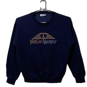 Vintage Yves Saint Laurent Embroidery big logo sweatshirt M size