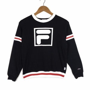 Fila Stripe Sweatshirt jacket  / big logo sweater colour block S size