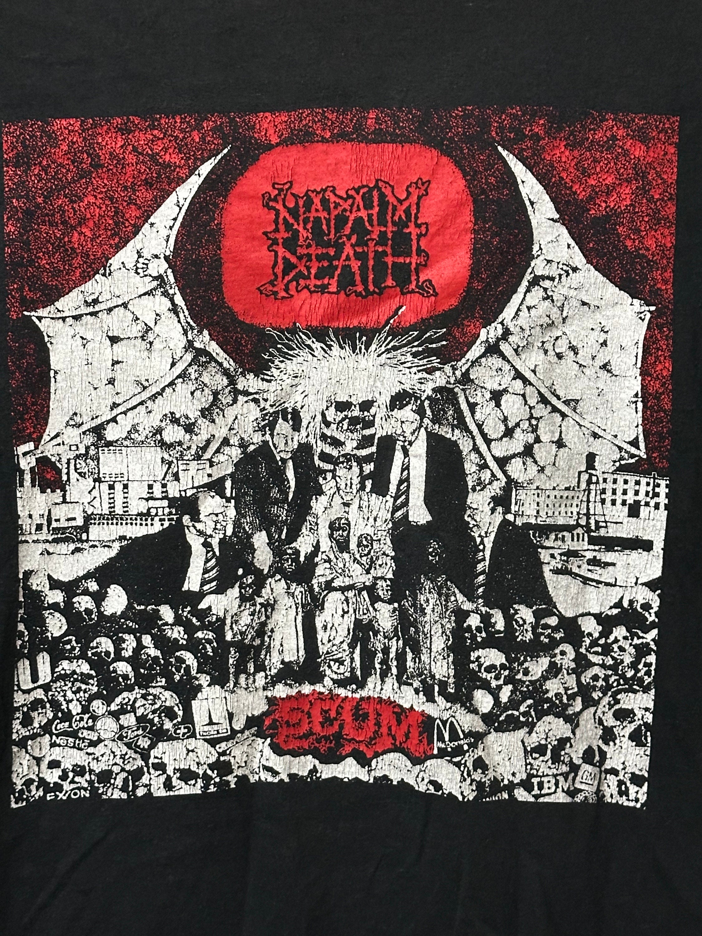 Vintage Napalm Death Scum Tour T-shirt Sponsor by Cutty Shirt