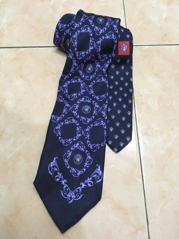 Vintage Authentic Versace Medusa Men Neckties Made in Italy - Etsy
