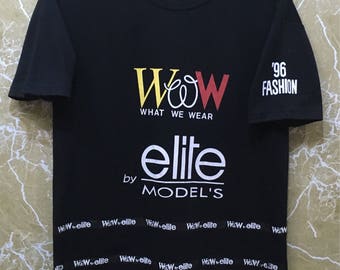 Vintage ELITE MODEL'S What We Wear Embroidered Logo Black Vintage ELITE MODEL'S What We Wear Embroidered Logo Black
