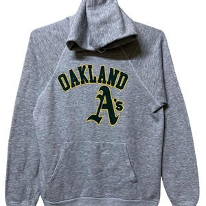 Vintage 80s OAKLAND A&#39;s Athletics hoodie crewneck jumper pullover sweatshirt Large size