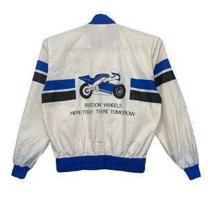 Vintage 60s Honda Racing Corporations (HRC) bomber Zipper Jacket small size Freedom Wheels here today. There tomorrow