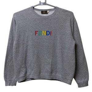 Fendi colour logo sweatshirt Made in Italy Small size grey colour