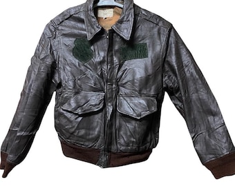 Vintage 60s/70s Schott A2 Bomber Leather Punk Motocycle Jacket