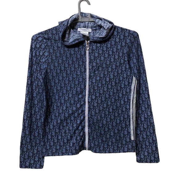 Rare Christian Dior Monogram Paris Full Zipper Women Hoodie