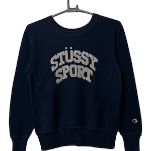 Vintage Champion Reverse weave Colaboration Stussy Skateboard sweatshirt made in usa