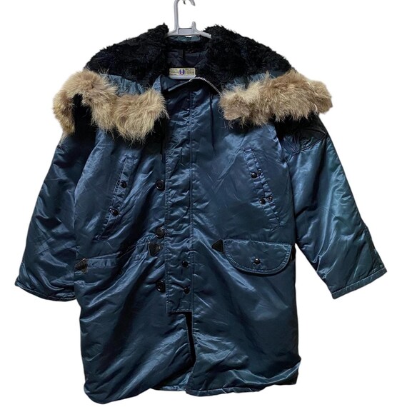 Vintage Corinth Mfg N2B Long Length Furred Hood Parka Green Jacket 