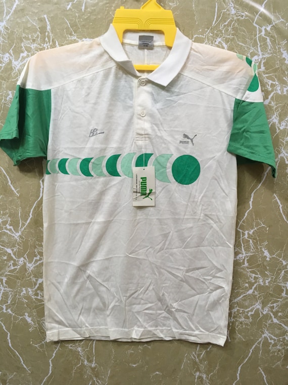 Vintage 90s Puma Polo Boris Becker Tennis Shirt White Colour M