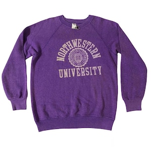 Vintage 70s Champion University NORTHWESTERN sweatshirt purple colour medium size