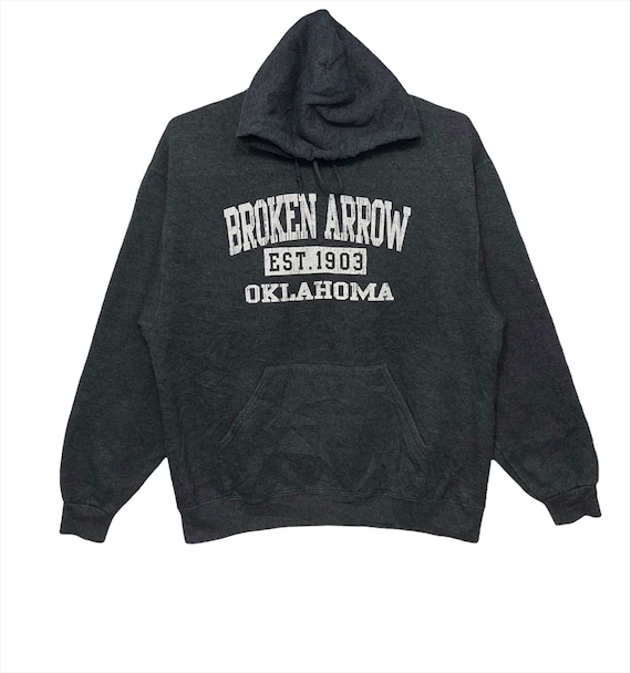Vintage Broken Arrow Oklahoma Hoodie XL Size Grey Colour