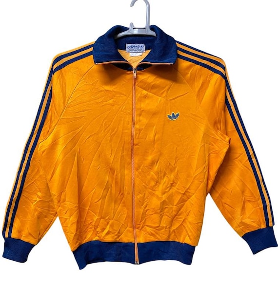 Vintage 80s Adidas Track Jacket Made in Japan Yellow Colour - Etsy