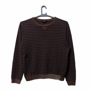 Vintage A.P.C Plain stripes sweatshirts size 3 brown colour