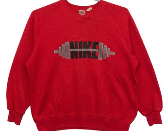 Vintage 80er Jahre Nike grau usa Rot XL Größe
