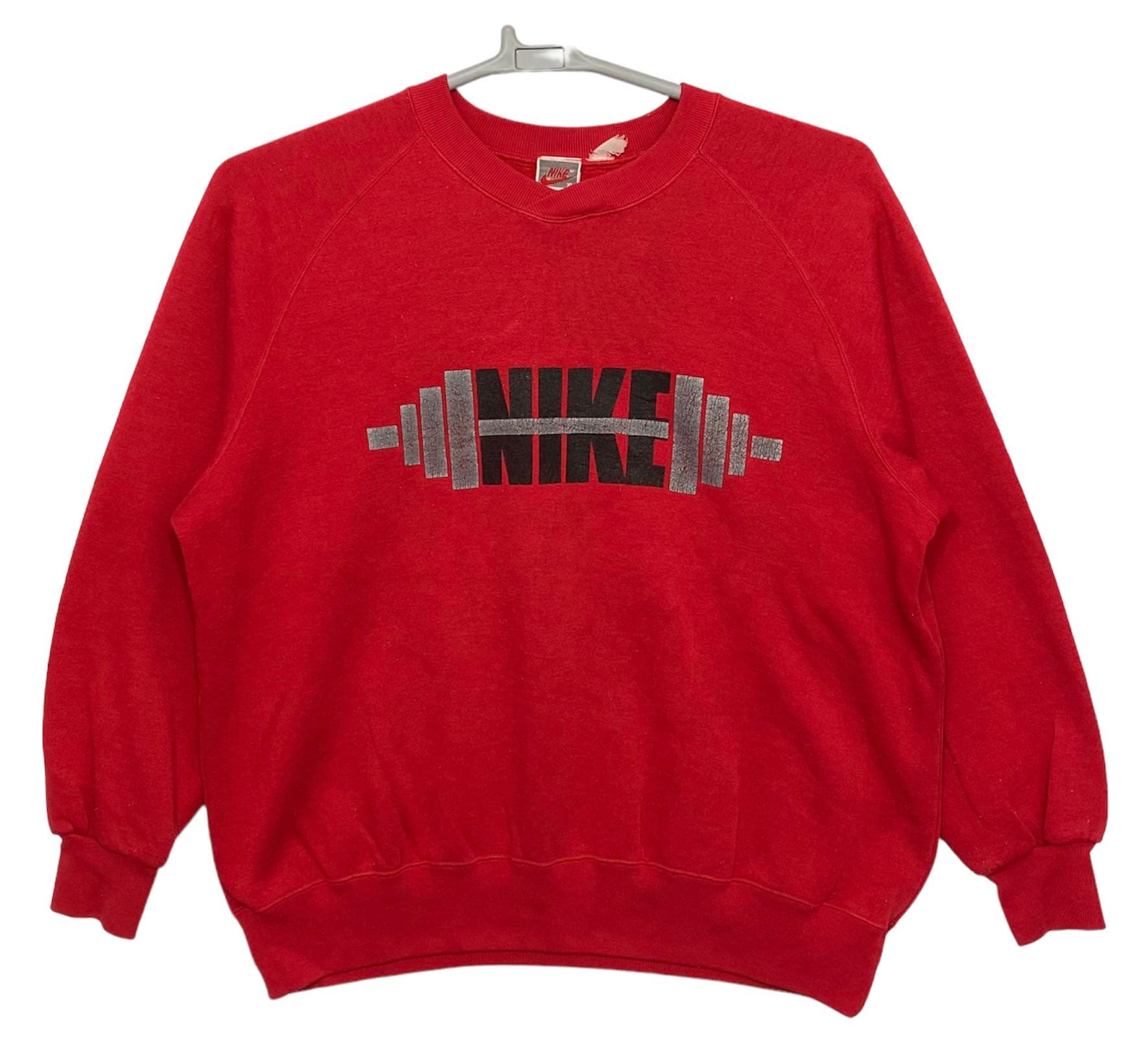 Vintage 80s Nike Grey Tag Usa Red Colour XL Size - Etsy NIKE 80s スウェットgreeny used clothing