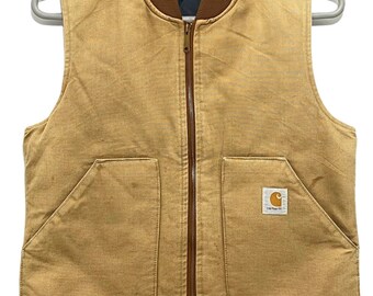 【USA-vintage】carhartt duck bore-vest 80s Vintage 80s Carhartt Worker Vest Sleeveless Jacket M Size