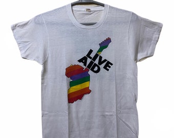 Vintage 1985 Live Aid This Shirt Save Lives shirt promo tour