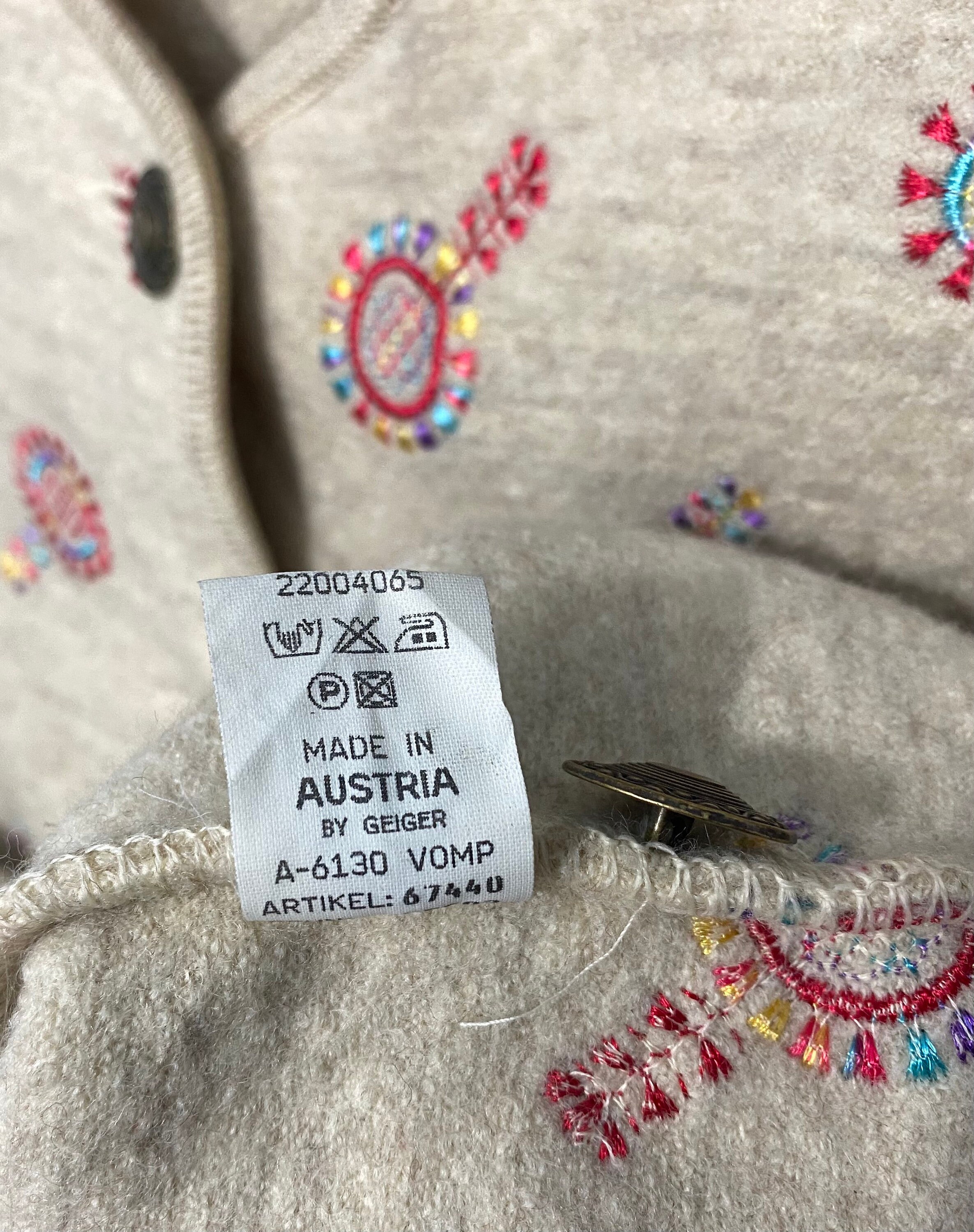 ヴィンテージ　GEIGER MADE IN AUSTRIA ウールコート オーストリア製 GEIGER スタンドカラー チロリアン ロング